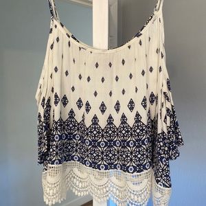 Off the Shoulder Paisley Top